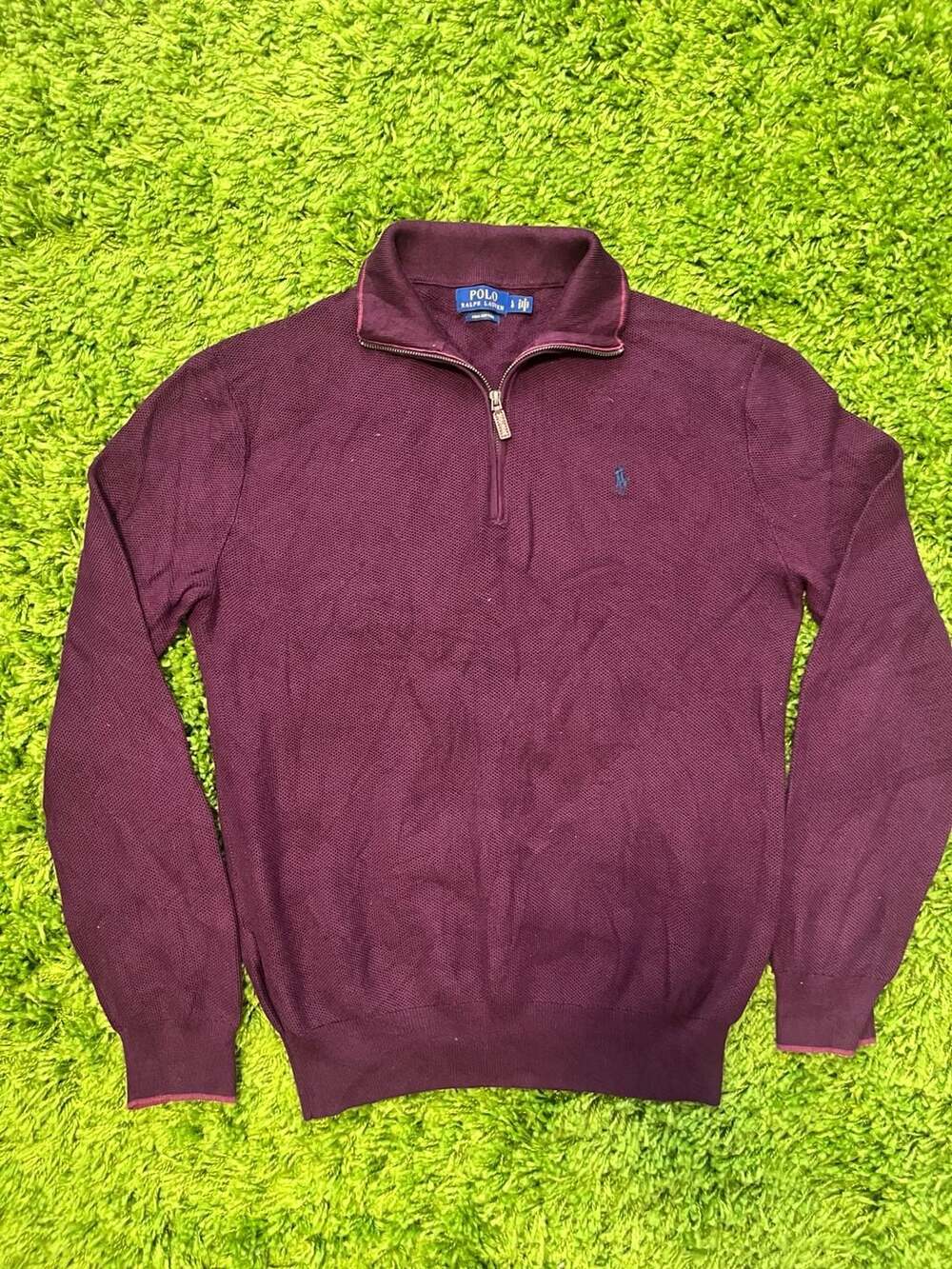 Polo Ralph Lauren Honeycomb-Stitch Pima Cotton Quarter-Zip Sweater